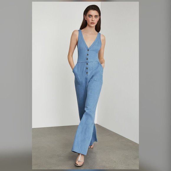 BCBGMaxAzria Pants - ❌SOLD❌BCBG MaxAzria Denim Wide Leg Jumpsuit